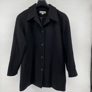 Vintage Jonathan Michael Lamswool Coat‎ Women's 16 Black Button